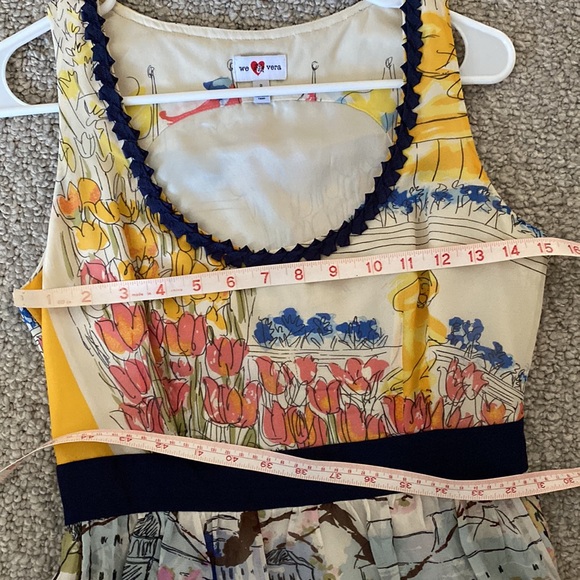 Anthropologie We Love Vera NYC Watercolor 100% Silk Sleeveless Dress Size 2 - Picture 14 of 15